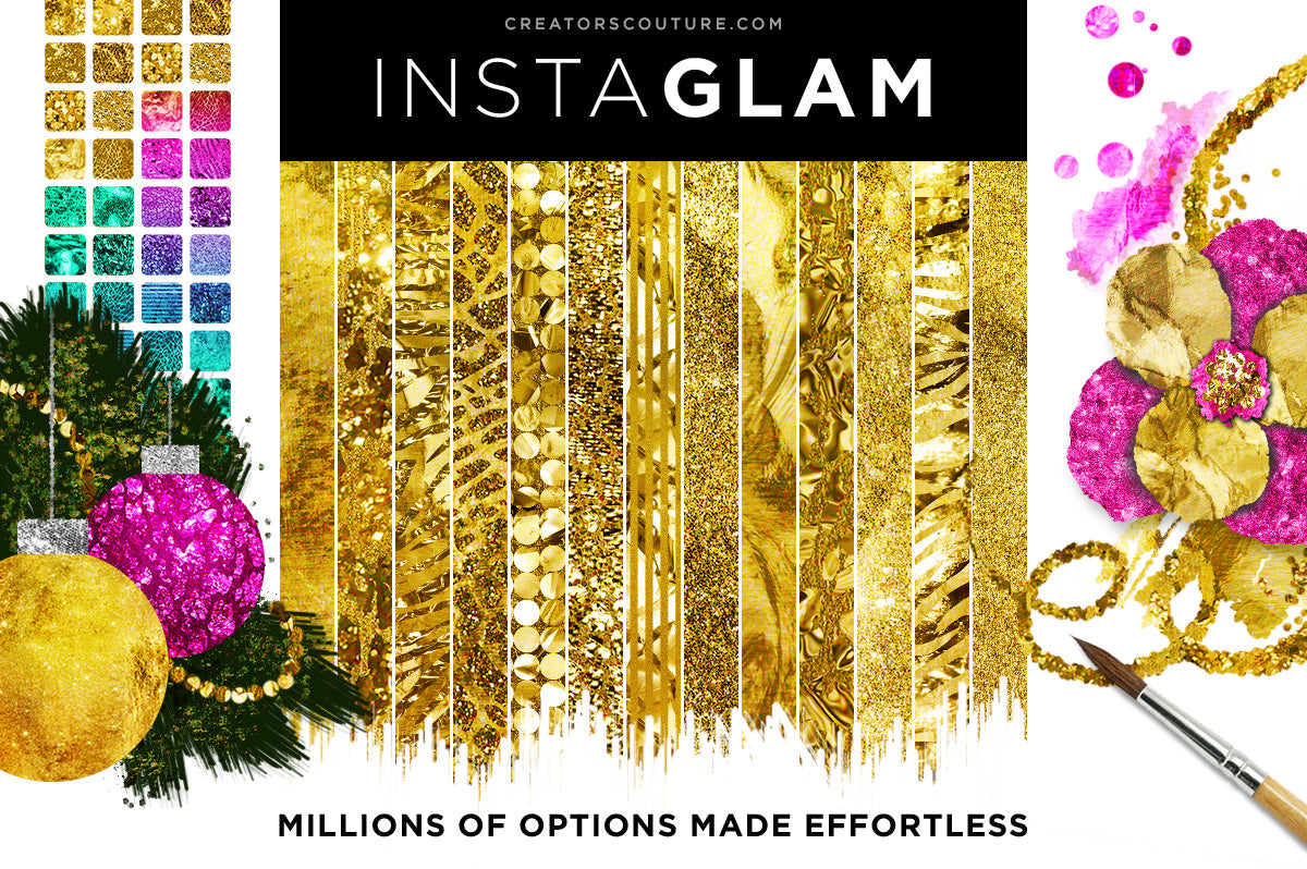 Gold Foil & Metallic Gold Styles & Textures: InstaGLAM for Illustrator