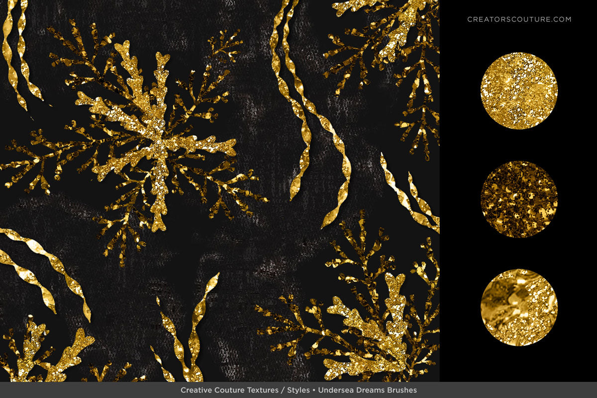 gold glitter effects photoshop sea motif