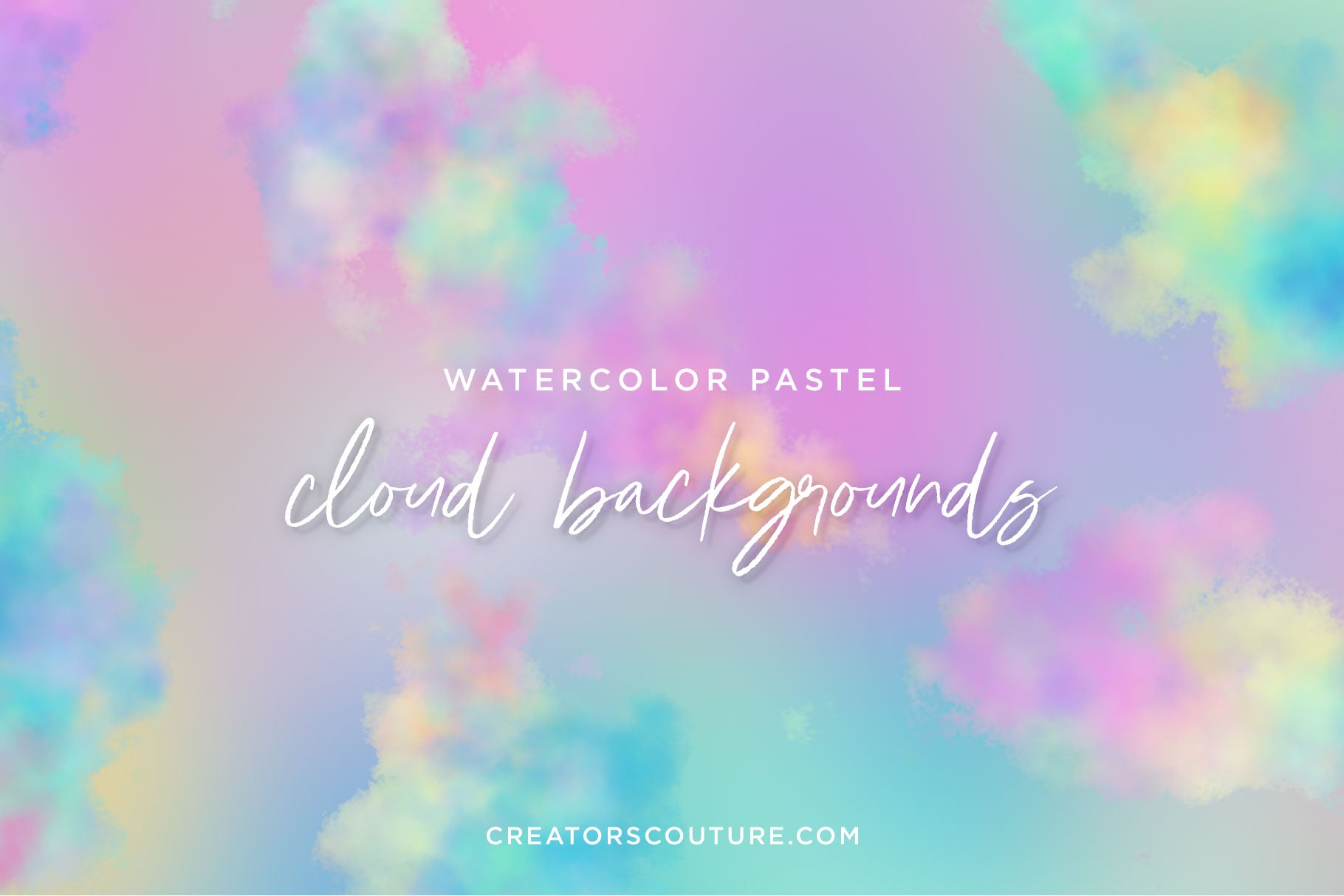 Ethereal Pastel Clouds Digital Watercolor Backgrounds cover image