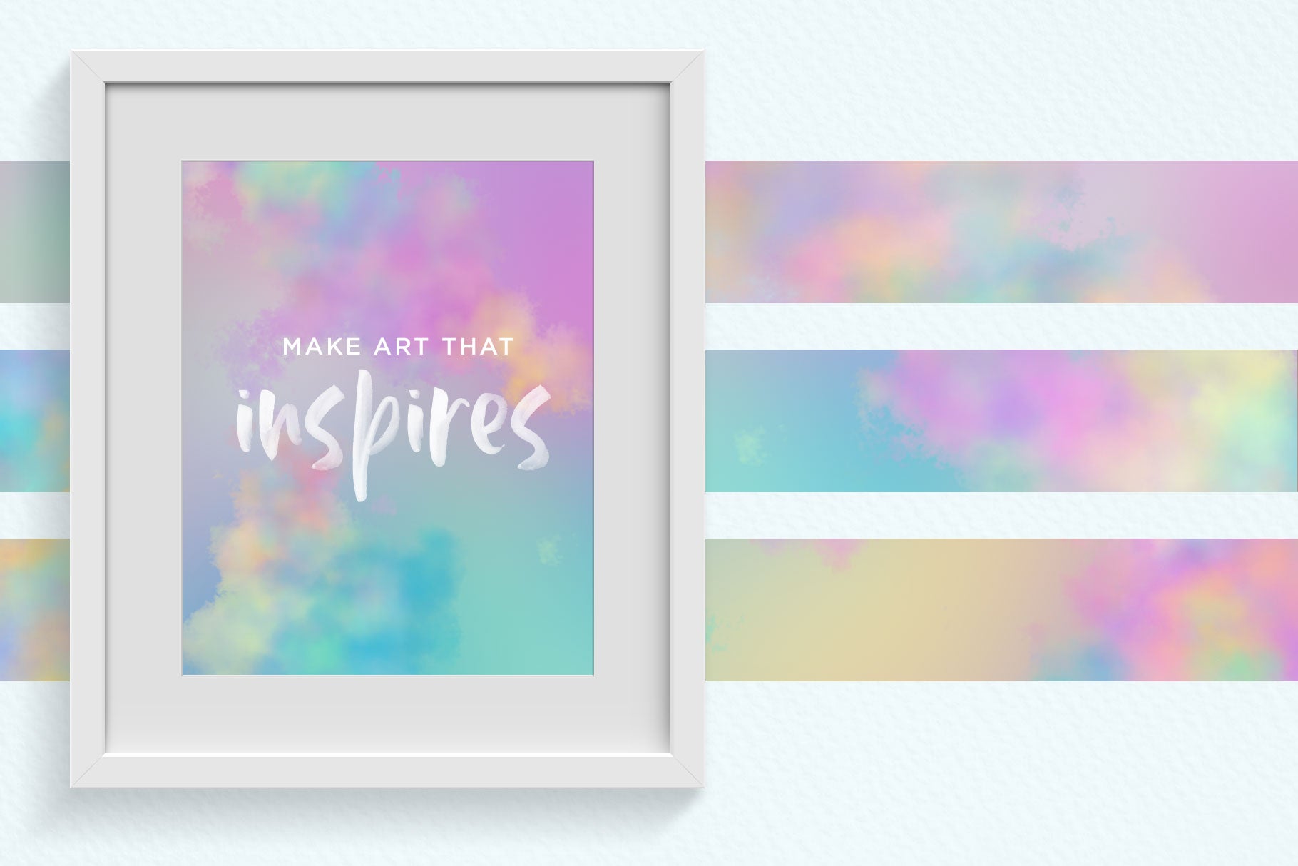 Ethereal Pastel Clouds Digital Watercolor Backgrounds, art sample