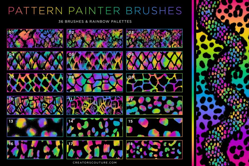 Pattern Painter Brushes for Photoshop: Artistic & Hand Drawn