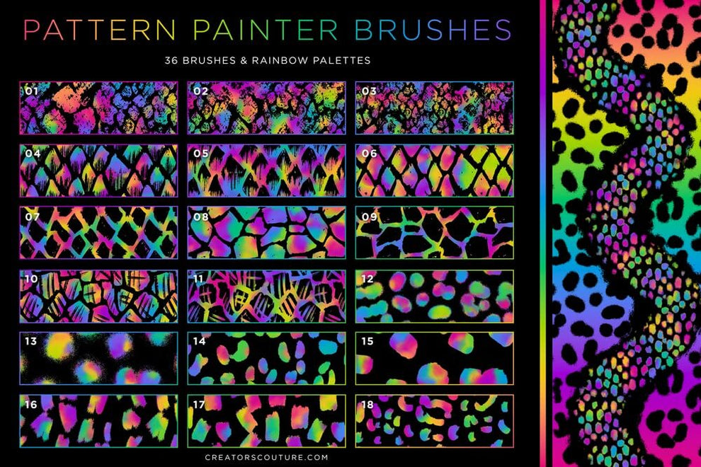 Pattern Brushing Hand Drawn Pattern Brushes for Photoshop: Multicolor & Artistic ...