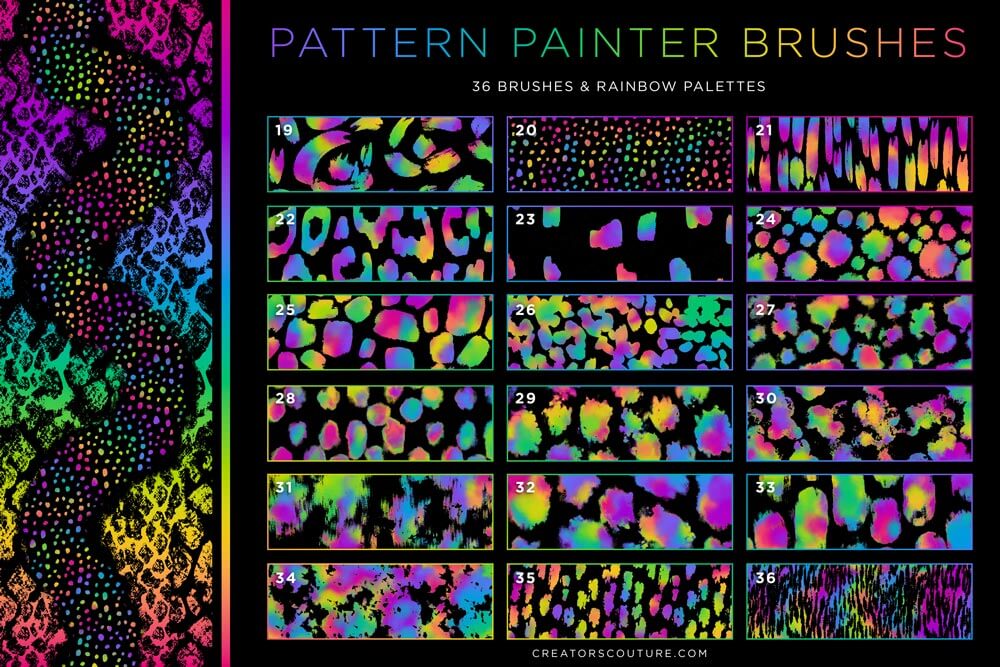 Pattern Painter Brushes for Photoshop: Artistic & Hand Drawn