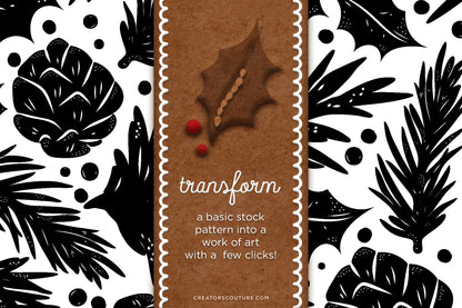 Gingerbread, Cookie, & Cake Graphic & Lettering Effects for Photoshop, transform stock illustrations into gingerbread artwork