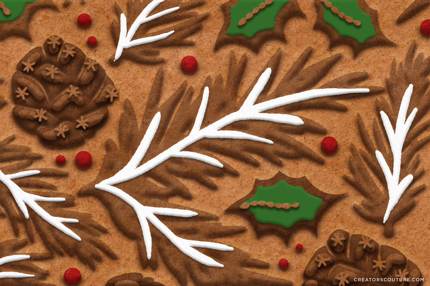 Gingerbread, Cookie, & Cake Graphic & Lettering Effects for Photoshop, gingerbread cake art