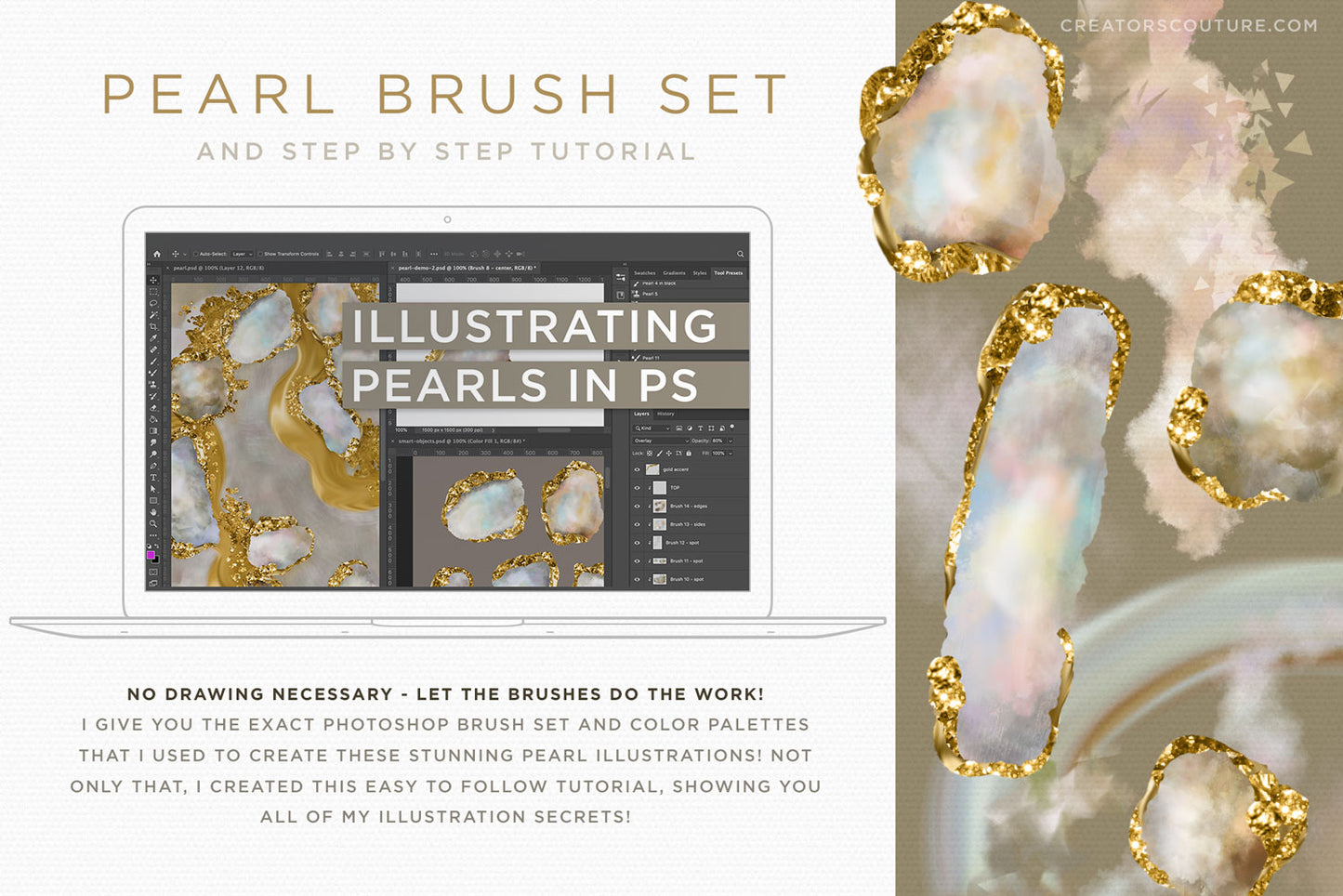 Gem, Crystal, & Birthstone Photoshop Brush Studio & Color Palettes