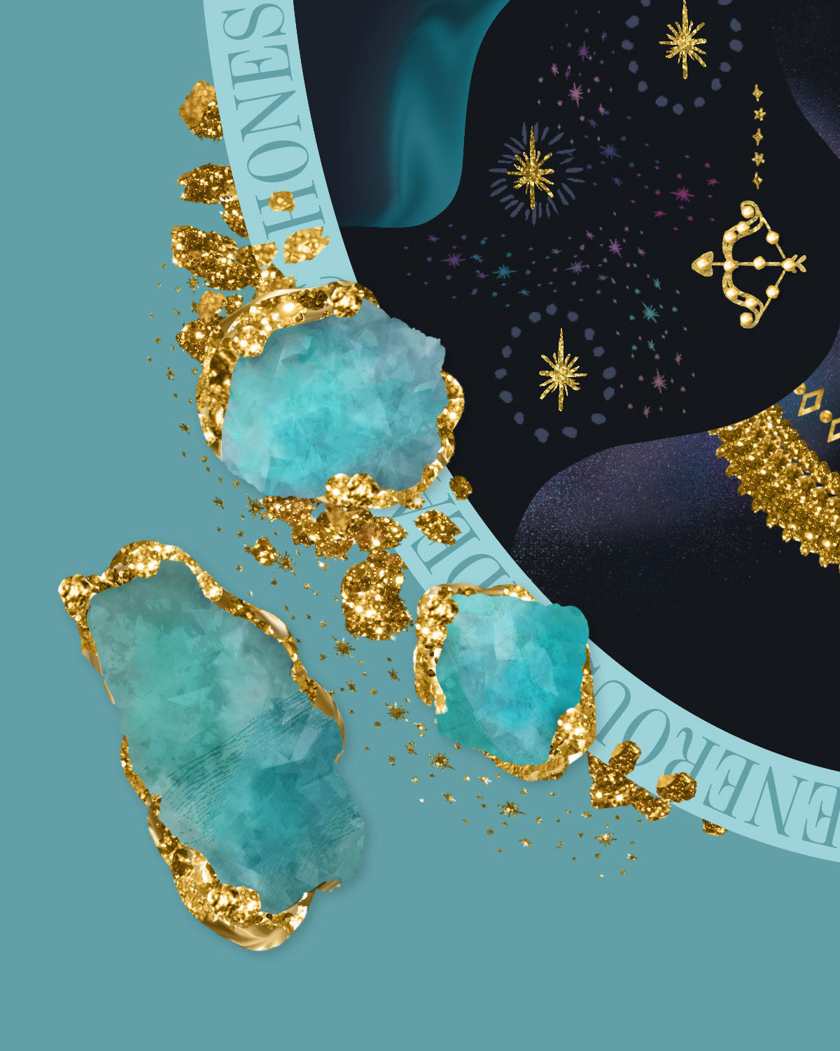 Zodiac Queen | Luxe Birthstone Printable Art | Digital Download