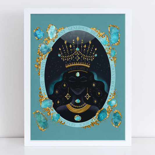 Zodiac Queen | Luxe Birthstone Printable Art | Digital Download