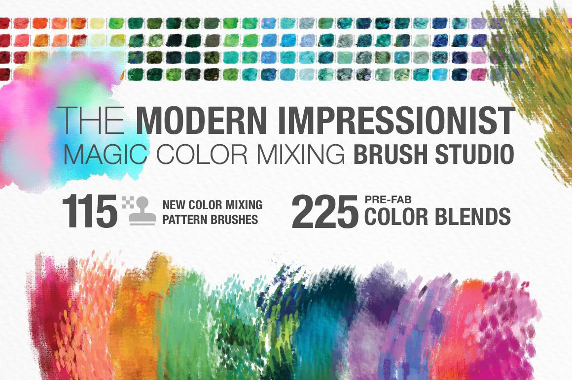 Impressionist Color Blending Photoshop Brushes cover image