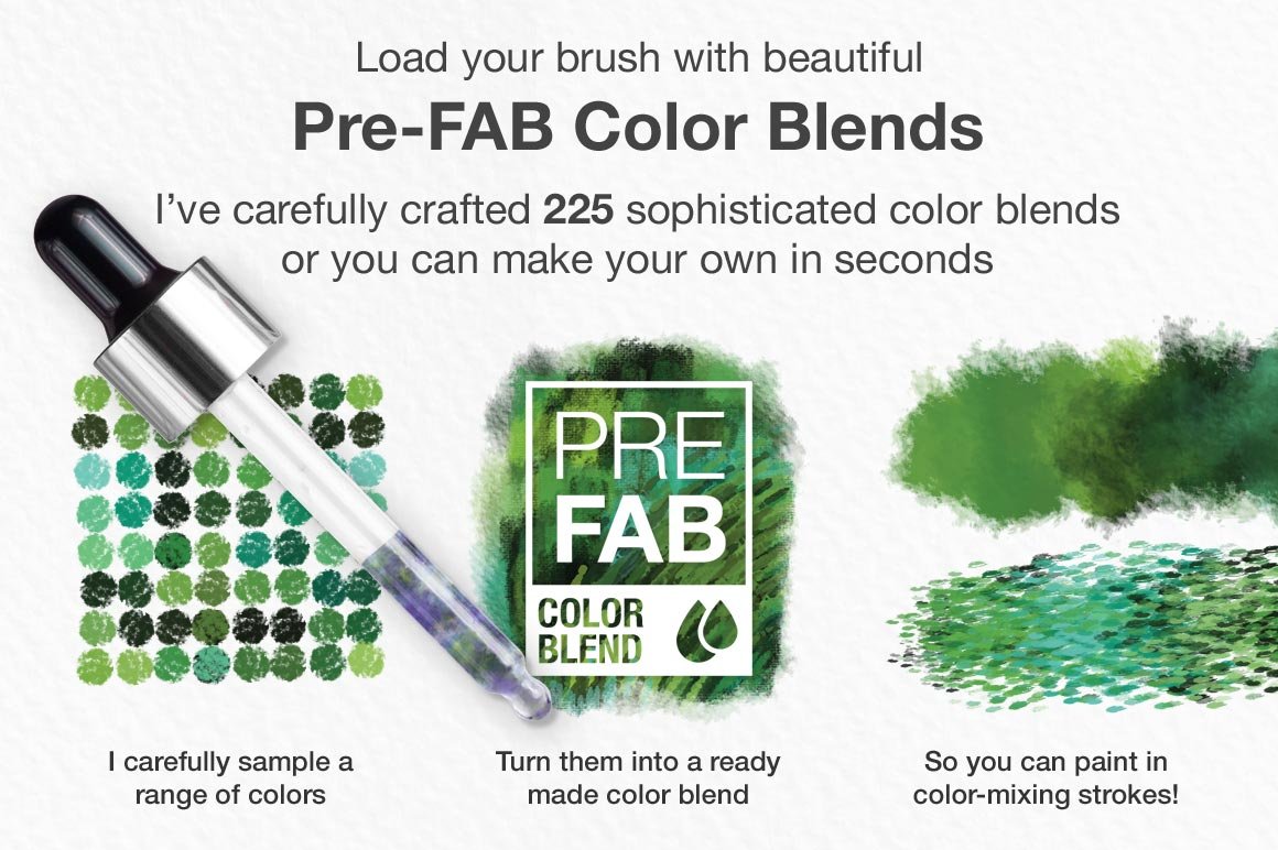 Impressionist Color Blending Photoshop Brushes color palette preview