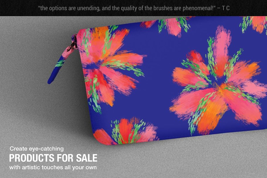 Impressionist Color Blending Photoshop Brushes, surface design for purse