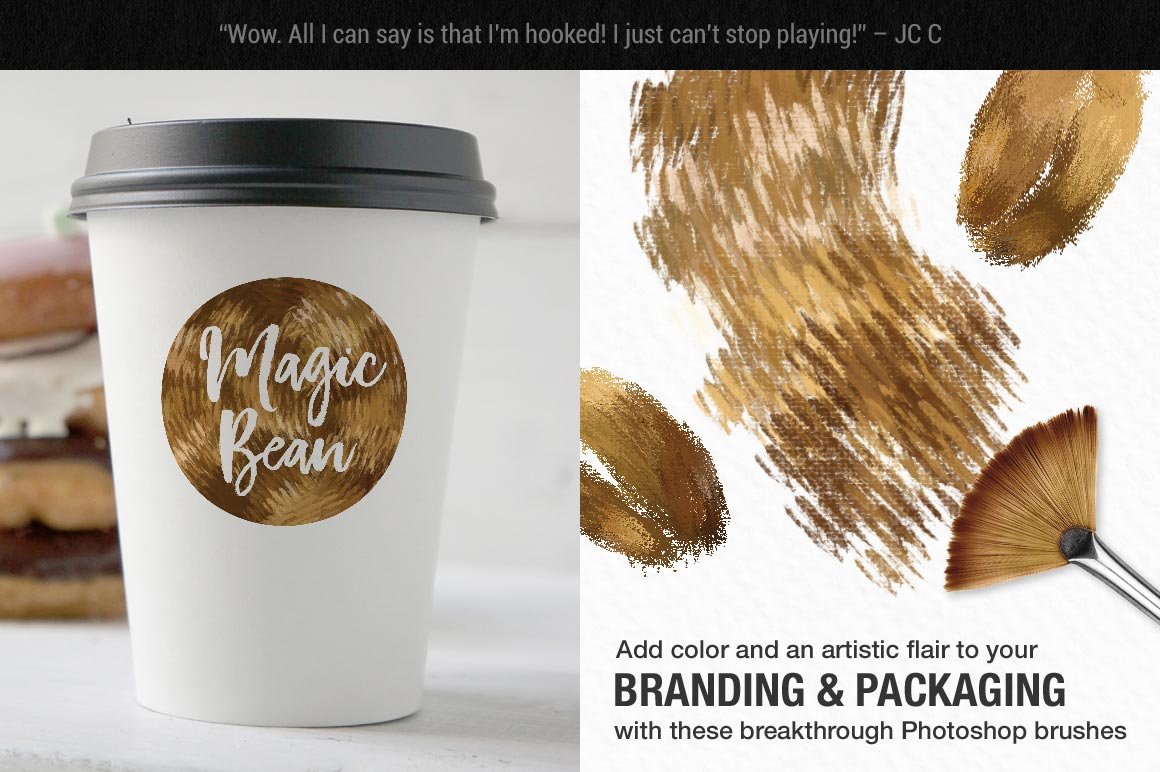 Impressionist Color Blending Photoshop Brushes for branding and packaging