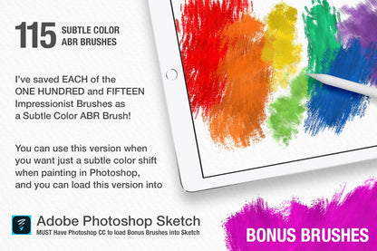 Impressionist Color Blending Photoshop Brushes, use with adobe Fresco image