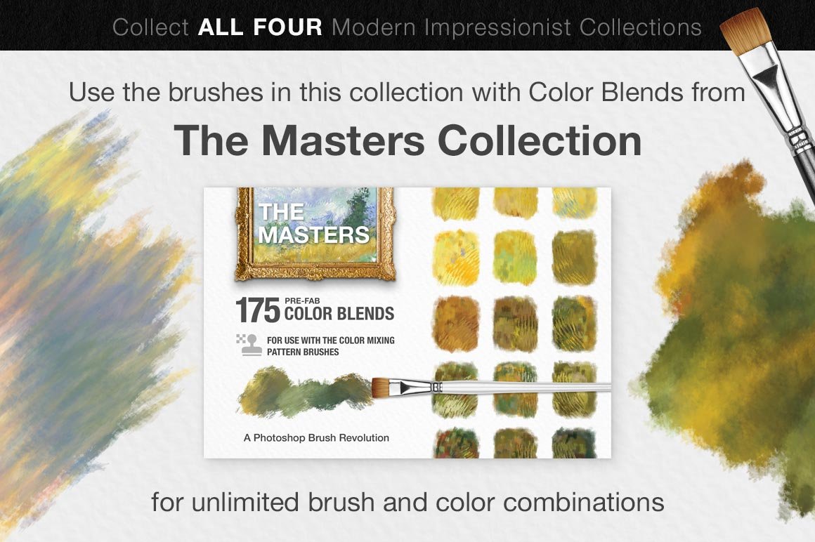 Impressionist Color Blending Photoshop Brushes, old masters collection