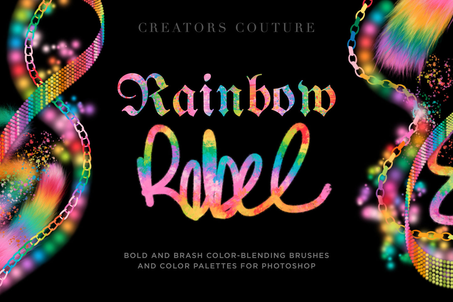 rainbow color-blending Photoshop brushes cover image