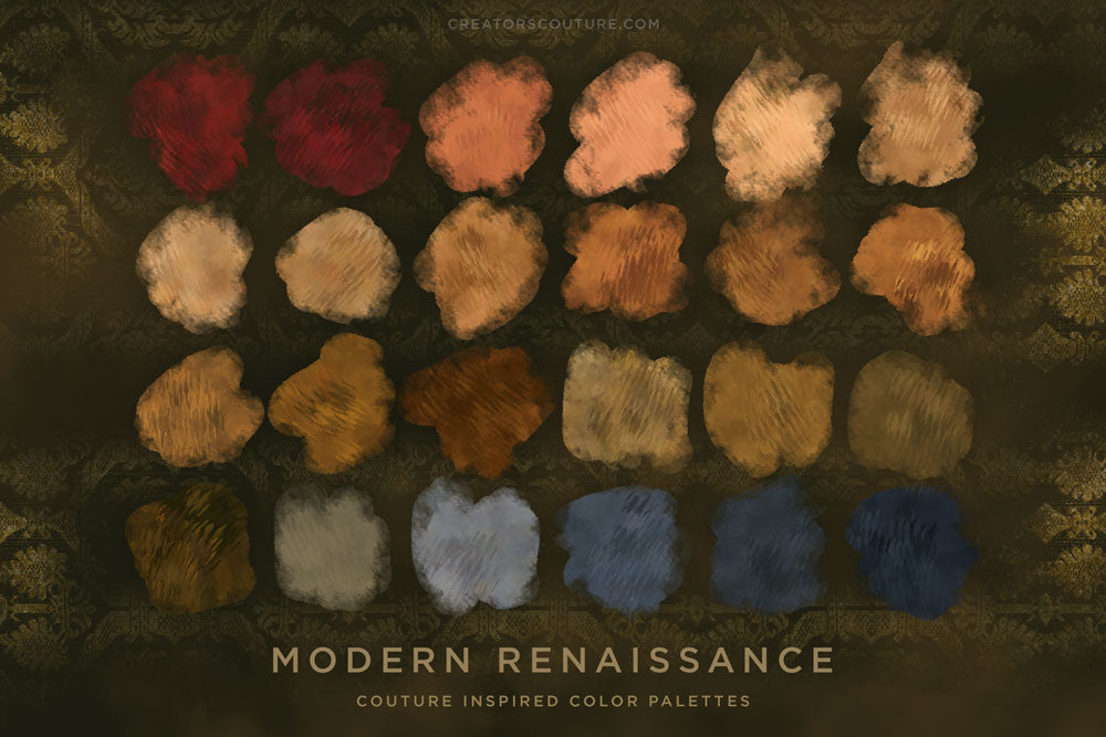 Modern Renaissance: Moody & Romantic Couture-inspired Palettes & Brushes