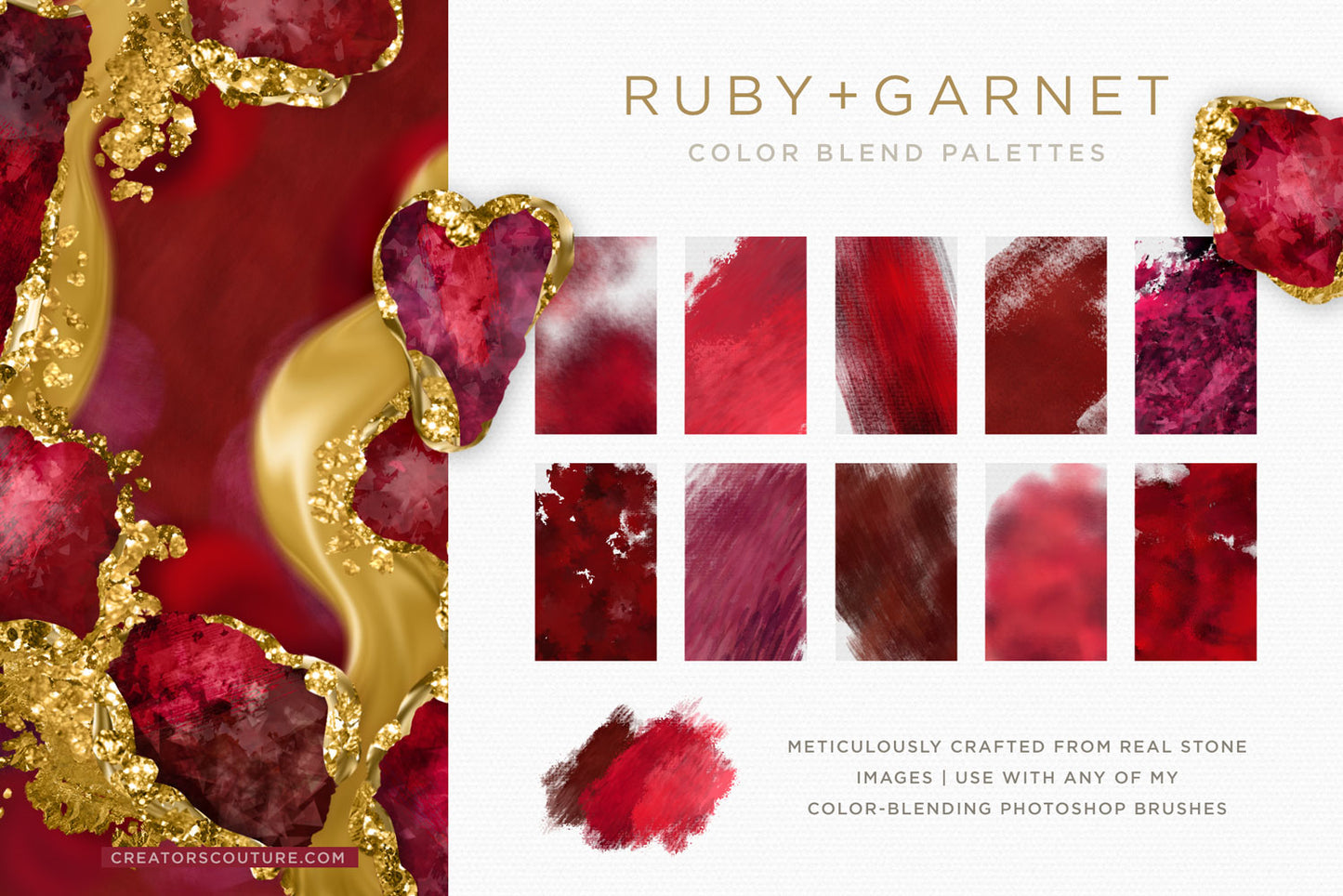 Gem, Crystal, & Birthstone Photoshop Brush Studio & Color Palettes