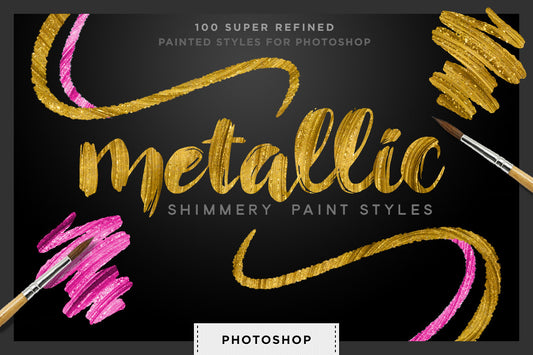 Metallic Glittery Painted Textures for Photoshop: Shimmery Swirls, cover image