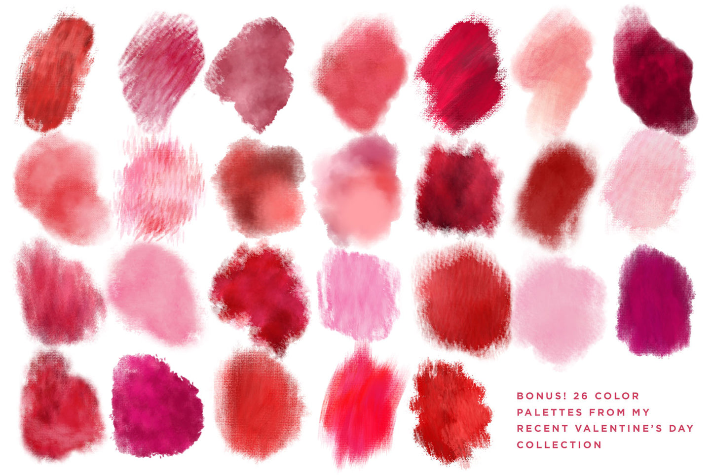 Tulle and organza couture multi-color Photoshop brushes, bonus red and pink color palettes