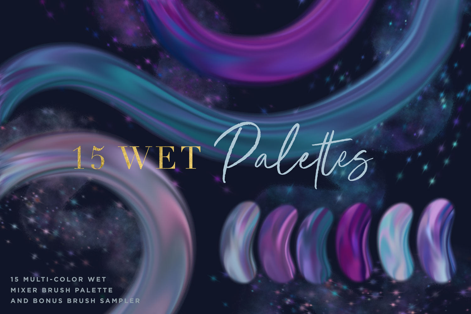 galaxy, starry wet paint mixer brush palettes for photoshop